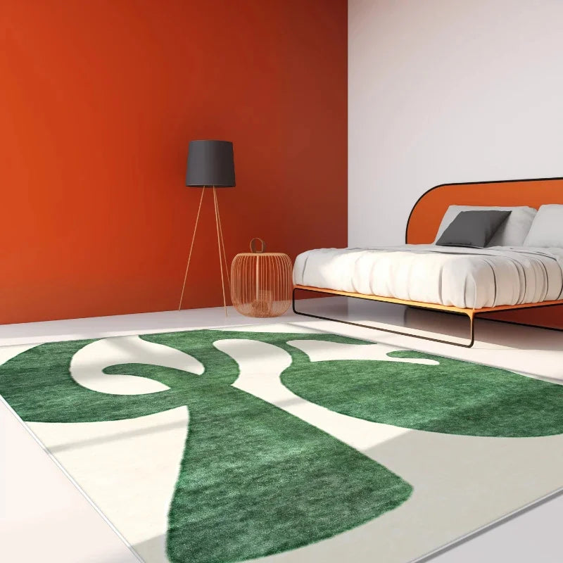 Abstract Pattern Carpets Living Room Decorative Green Minimalist Bedroom Bedside Carpet Minimalist Creative Art Large Area Rugs