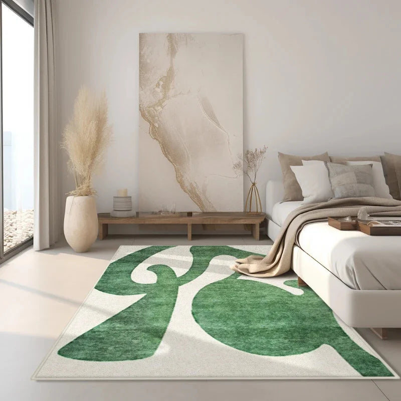 Abstract Pattern Carpets Living Room Decorative Green Minimalist Bedroom Bedside Carpet Minimalist Creative Art Large Area Rugs